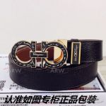AAA Copy Cheap Ferragamo Belt - Gold Engraved Double Gancini Buckle